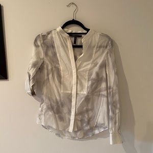 Soft Grey & White Fancy blouse